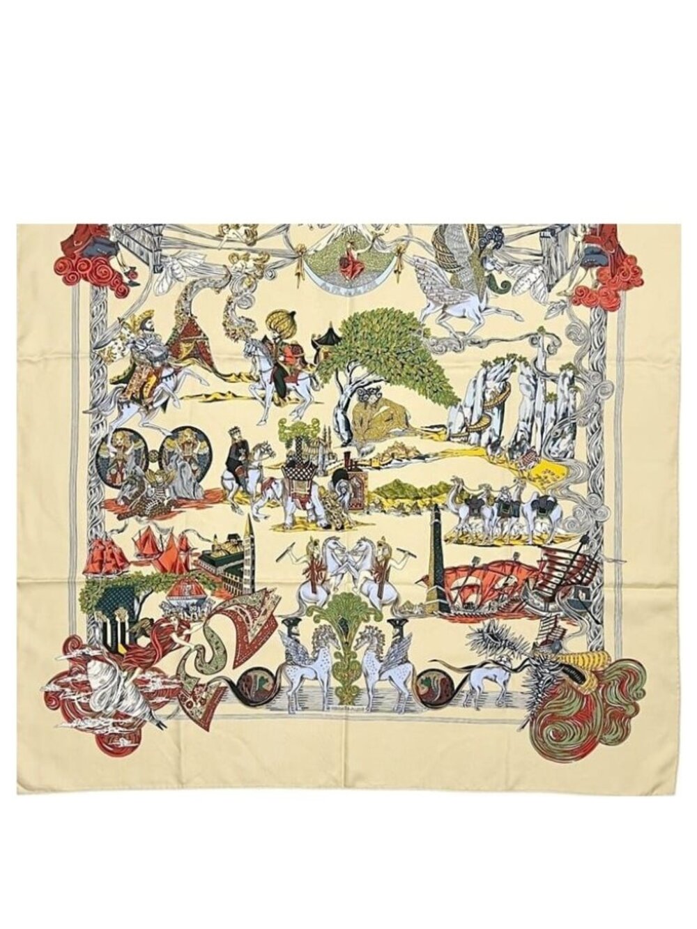 Hermes Scarf Carre 90 As the Silk Goes Gold Large